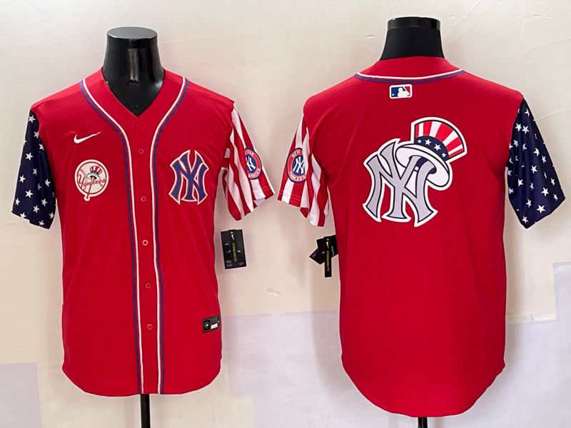 Men New York Yankees Blank Red a generation of national flags Jointly Name 2025 Nike MLB Jersey style 27->new york yankees->MLB Jersey